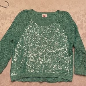 Justice Soft Sequin Top Teal size 14